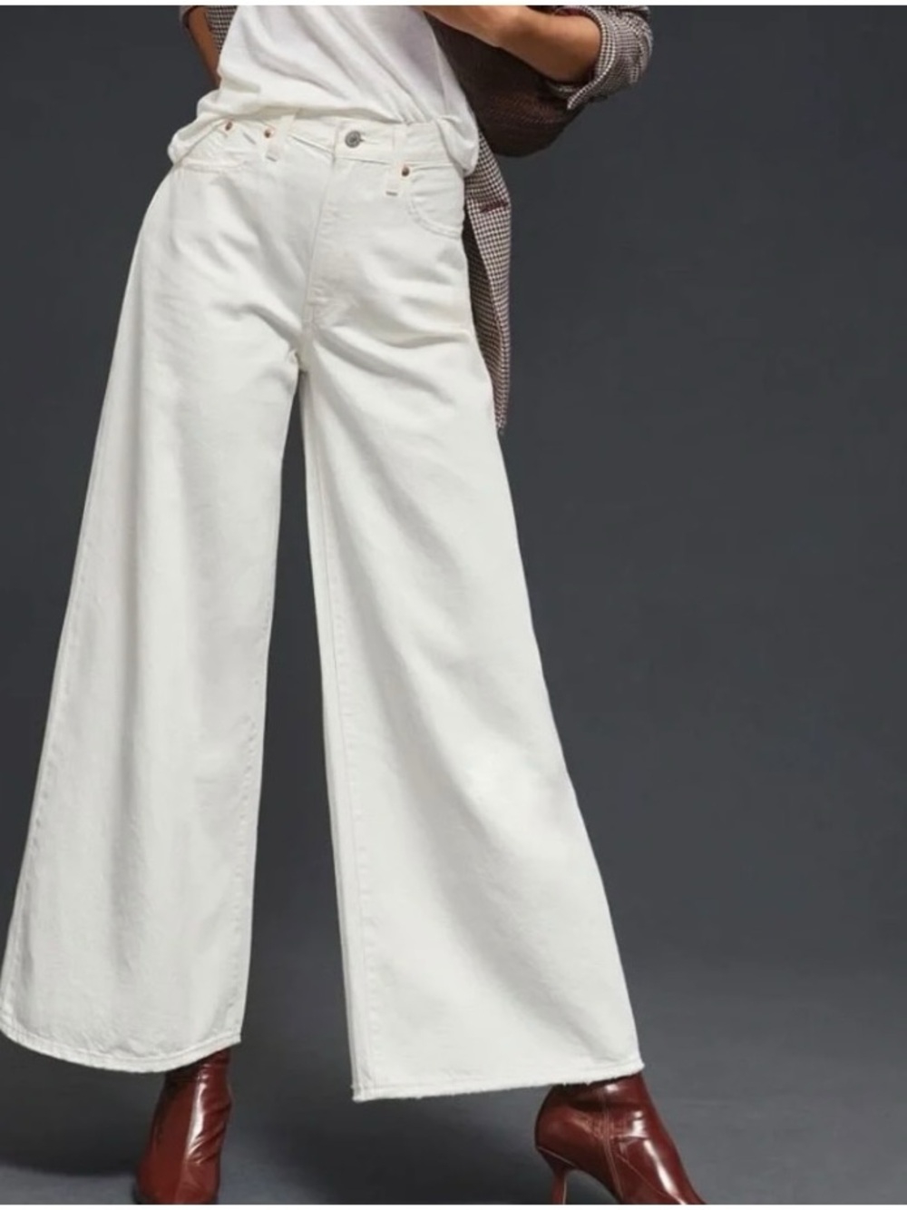 Levi’s Premium XL Flood Wide Leg Jeans in White Rinse Size 28